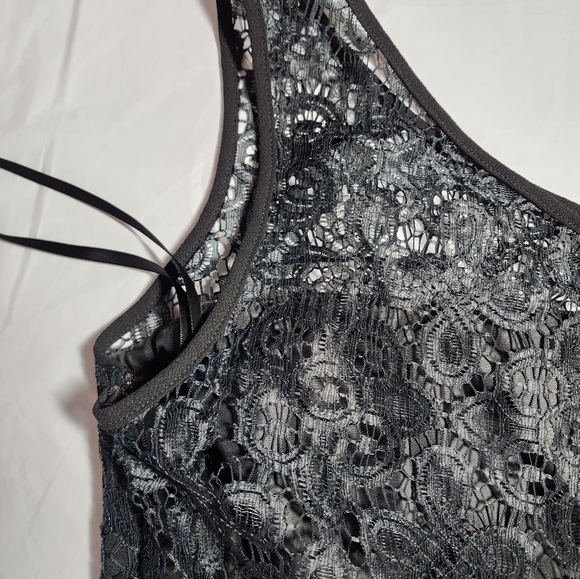 Jill Stuart One-Shoulder Lace Peplum Mini Dress Black Size 8 - Picture 15 of 17